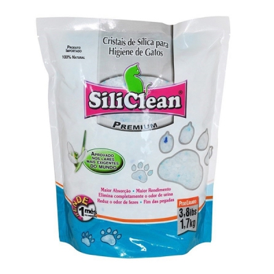 Cristais de sílica para higiêne de gatos siliclean 1,7 kg