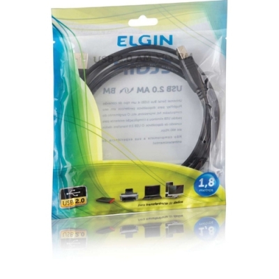Cabo USB Para Impressora 2.0 Ab / Bm 1,8mts Elgin
