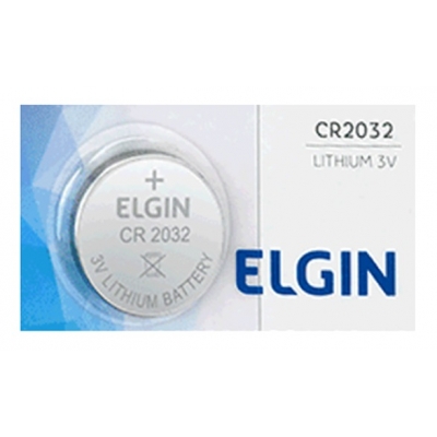 Bateria cr2032 de lítio 3v elgin