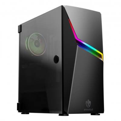 GABINETE GAMER EVOLUT EG-811 ASHE RGB, COM FAN, LATERAL EM VIDRO